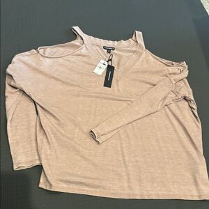 Express Cold Shoulder Long Sleeve Top